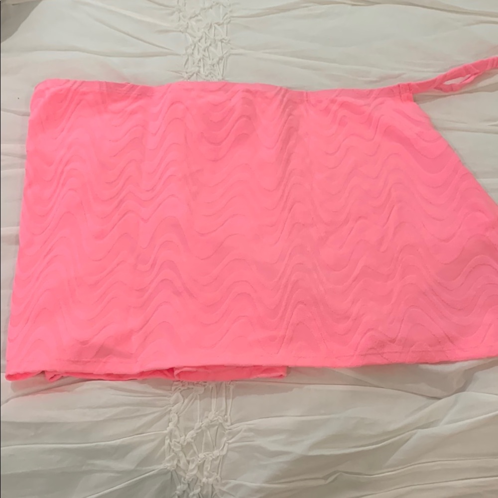 Vibrant Neon Pink Wrap cover up skirt!! NWT size XXL